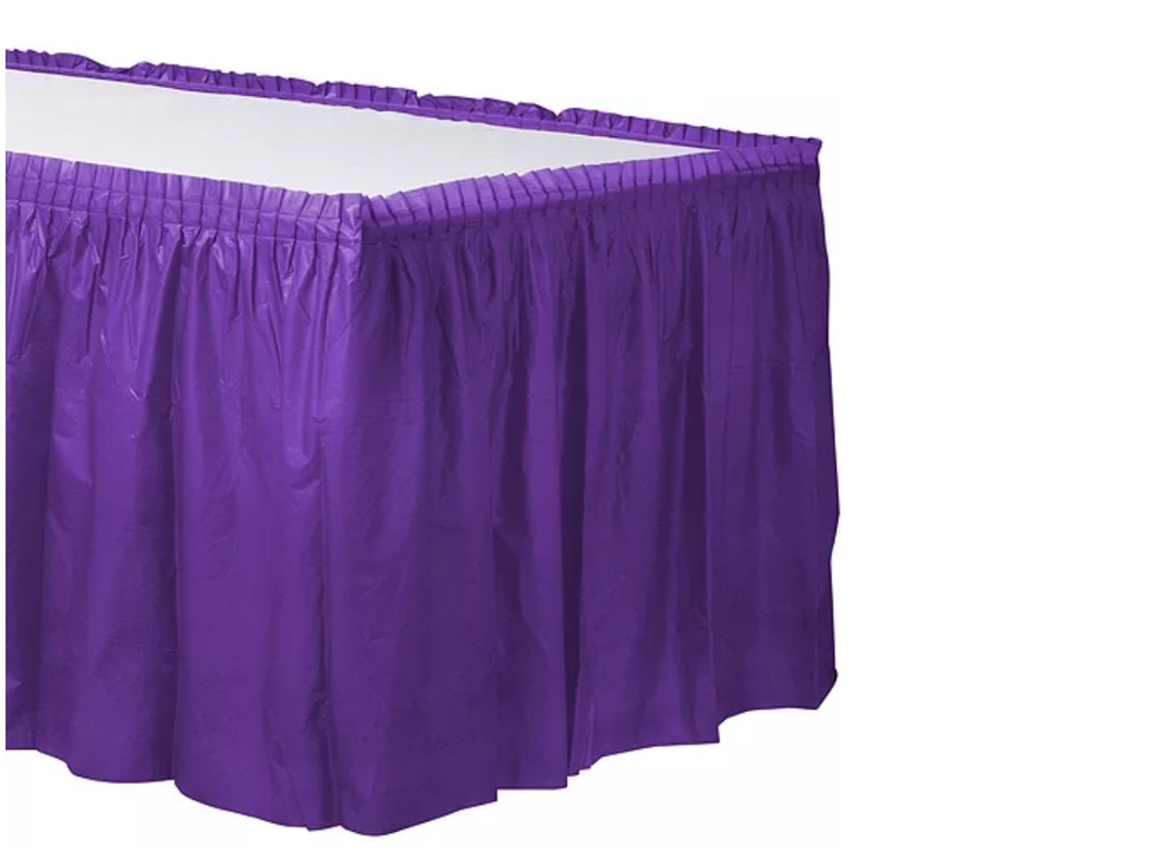 Purple Plastic Table Skirt