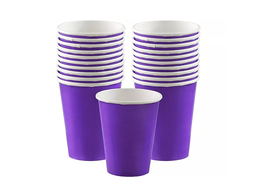 Purple Paper Hot Coffee Cups, 20ct