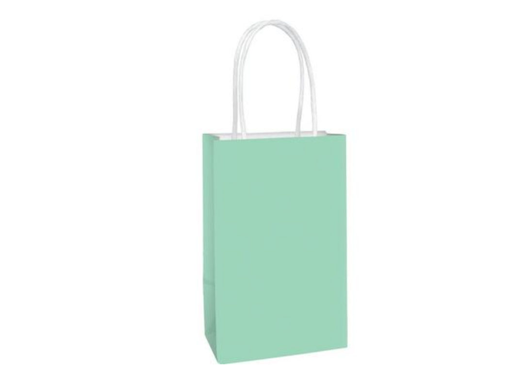 Pastel Small Blue Kraft Paper Bag - 12 ct