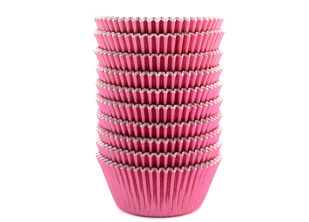 Metallic Bright Pink Cupcake Liners
