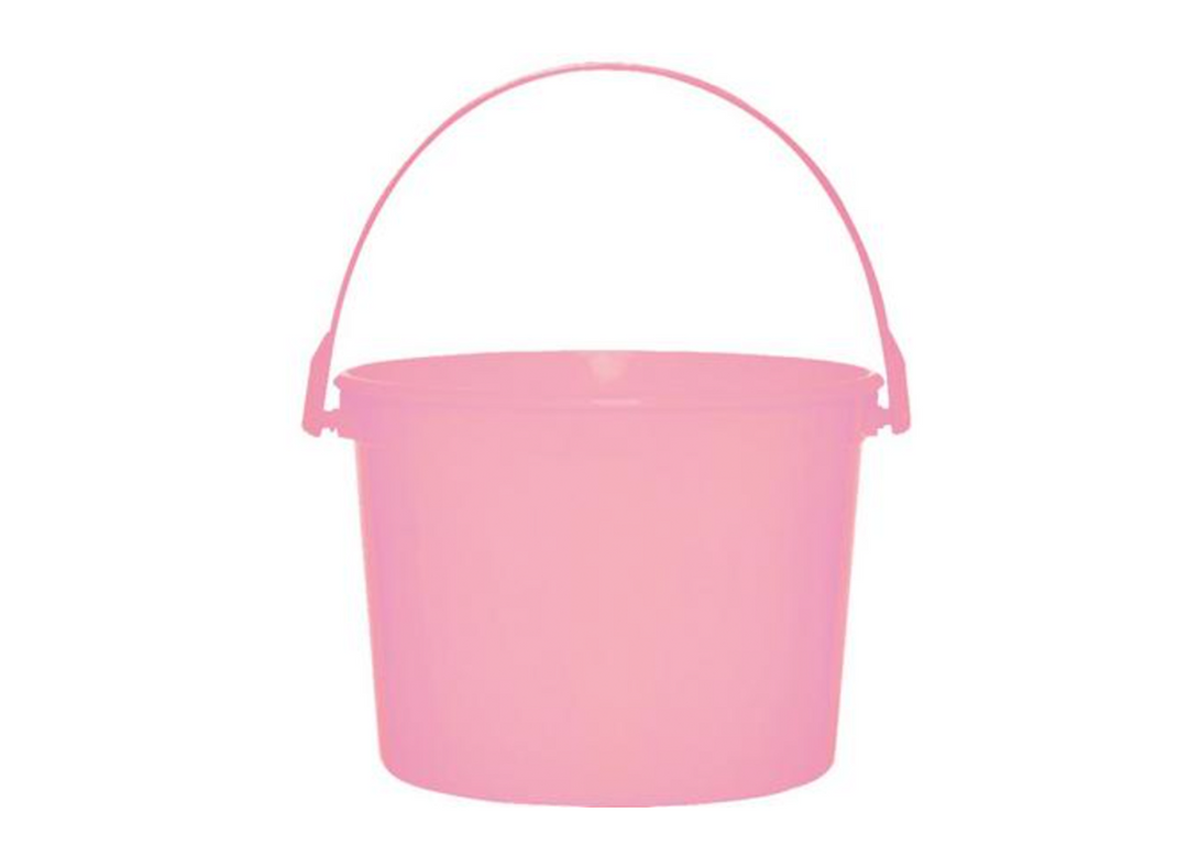 Pink Plastic Favor Bucket, 1ct
