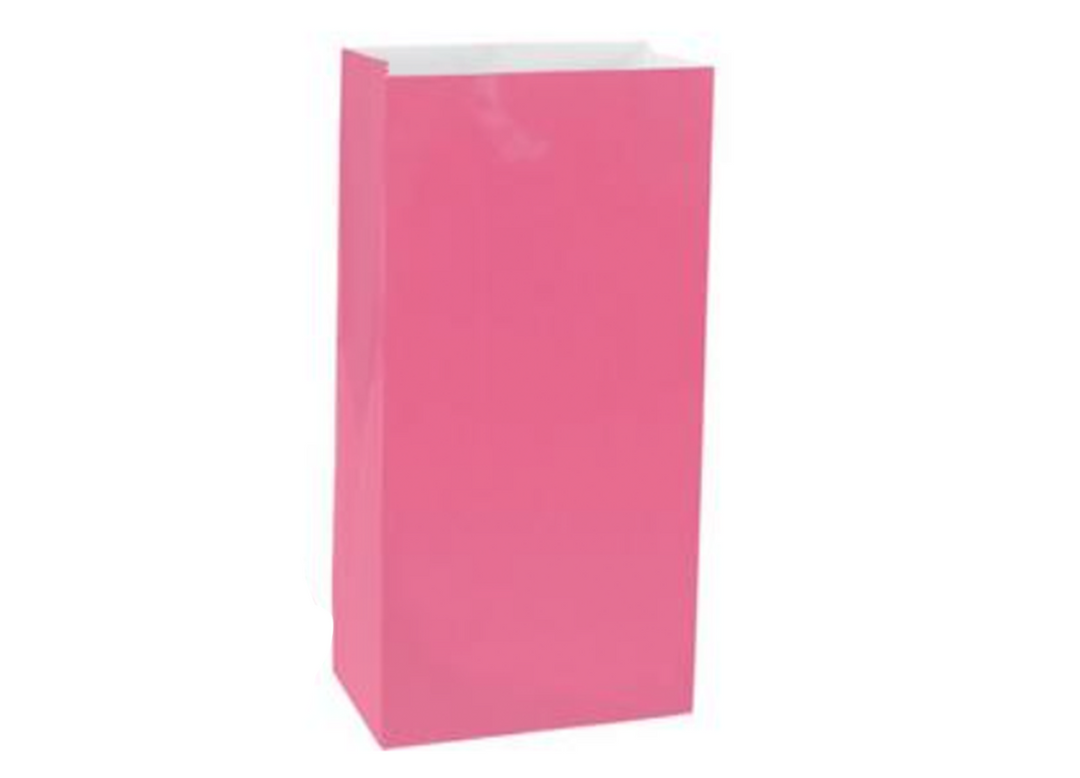 Bright Pink Paper Treat Bags, 1ct