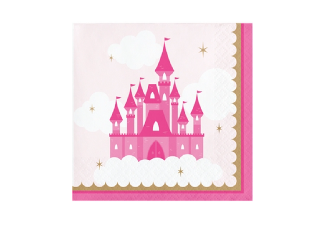 Princess Birthday Paper Beverage Napkins, 5in, 16ct
