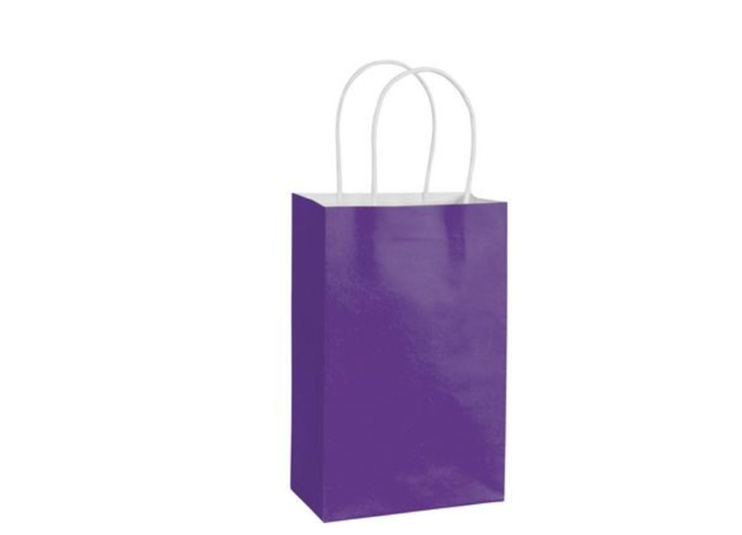 Purple Small Kraft Paper Bag - 12 ct