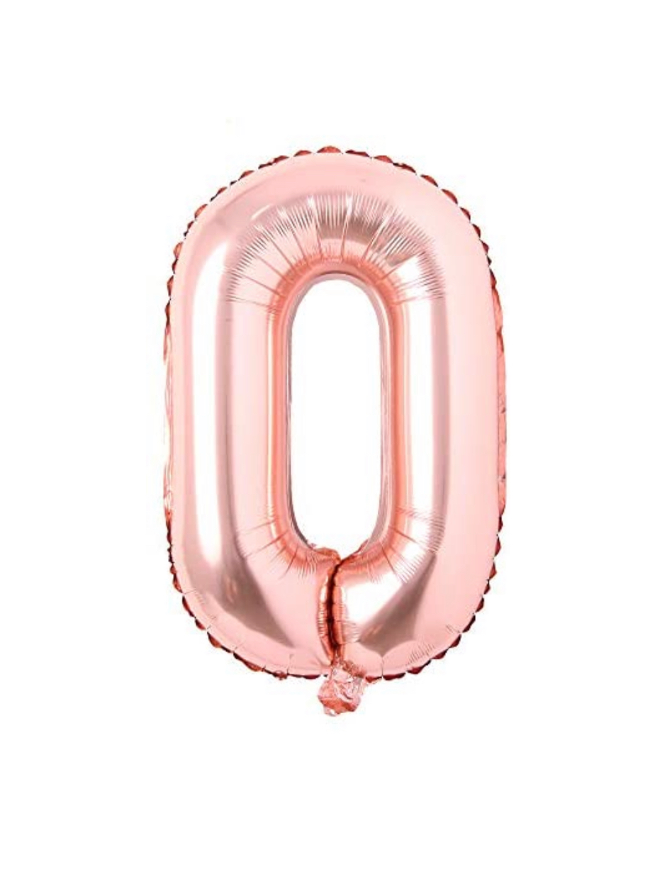 Rose Gold Number 0 Balloon