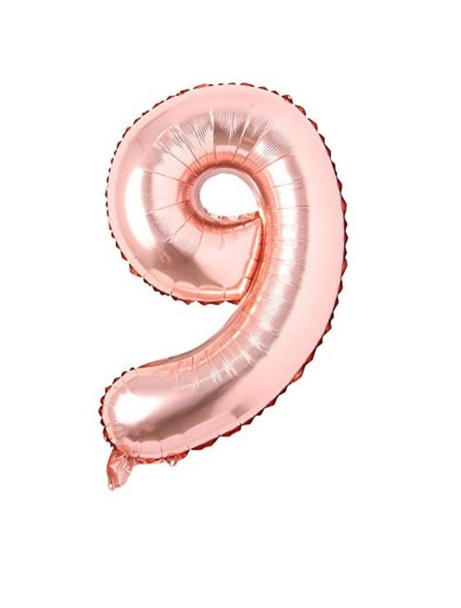 Rose Gold Number 9 Balloon