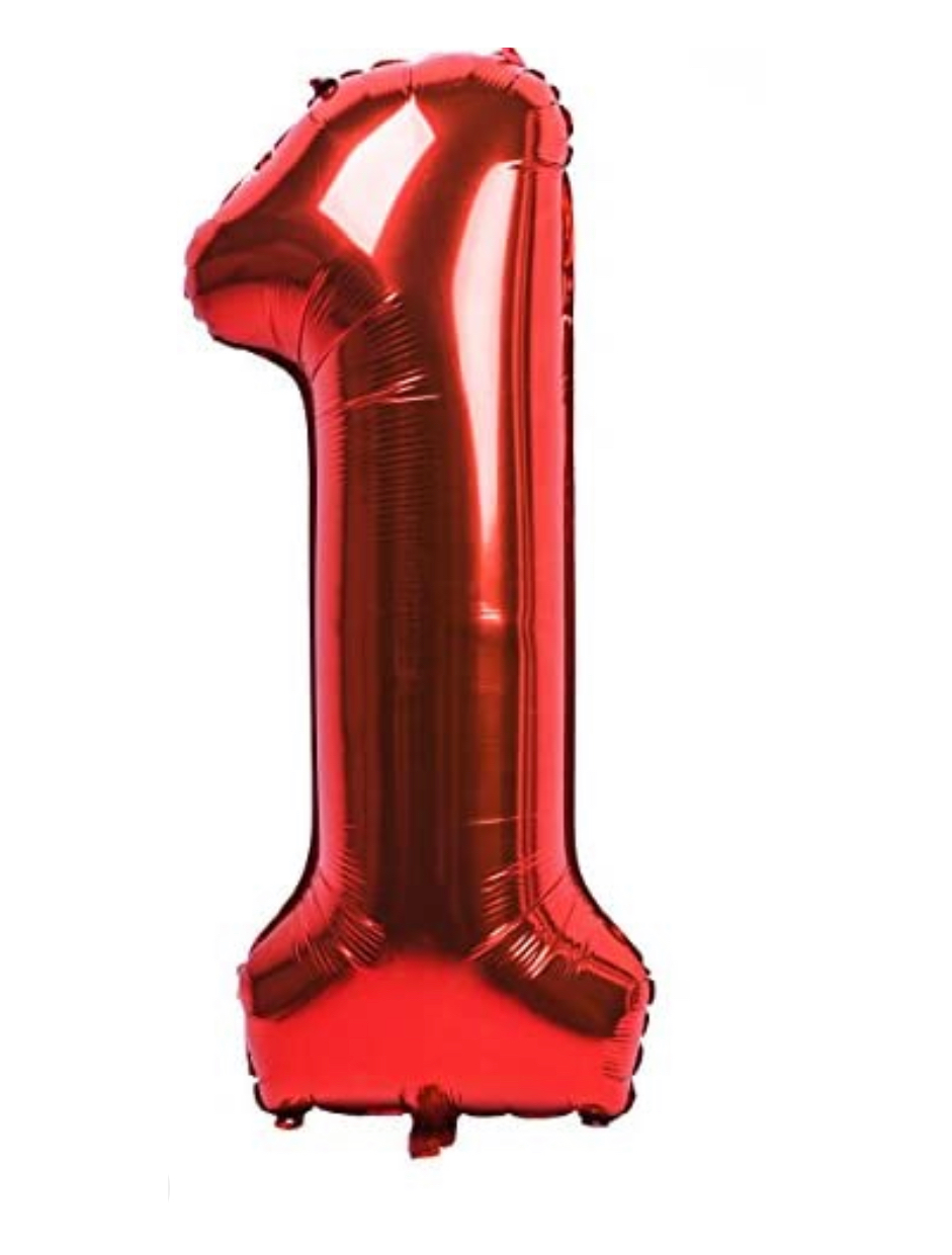 Red Number 1 Shaped Foil Balloon