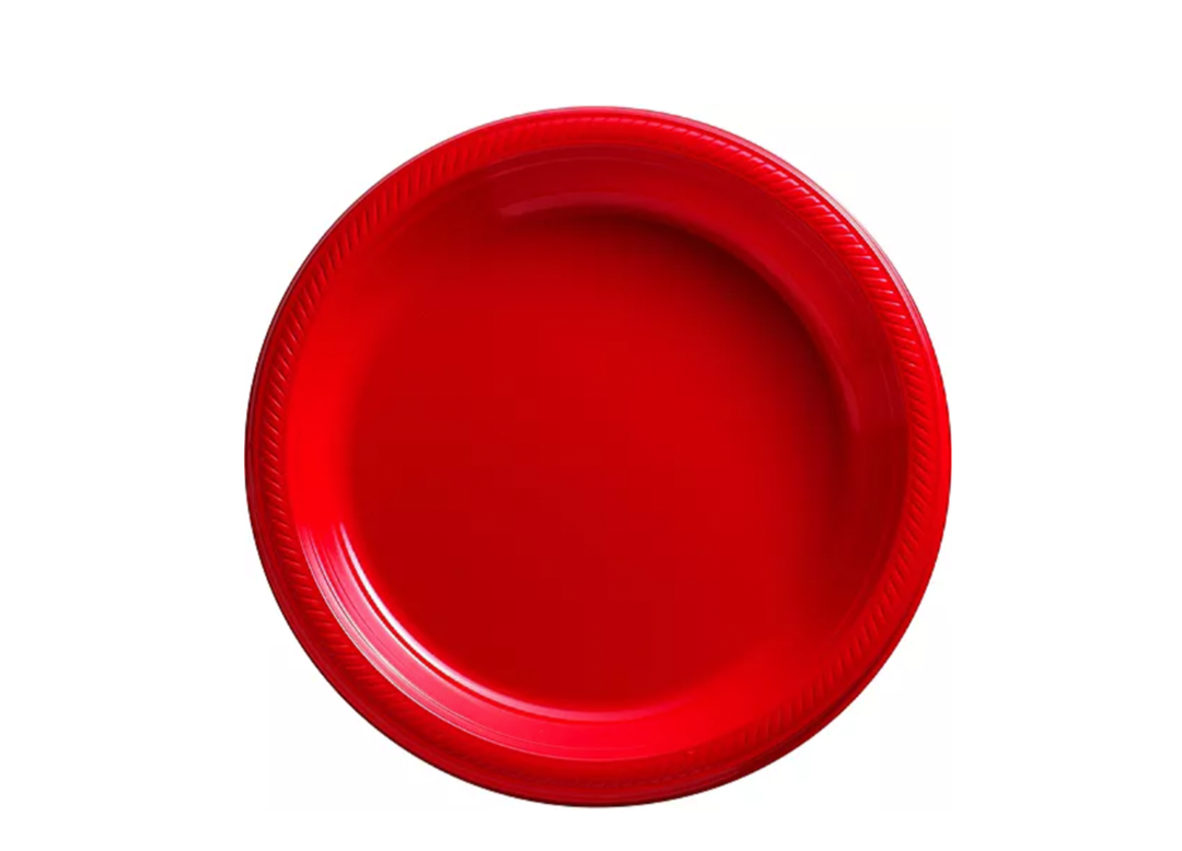 Red Disposable Dinner Plastic Plates