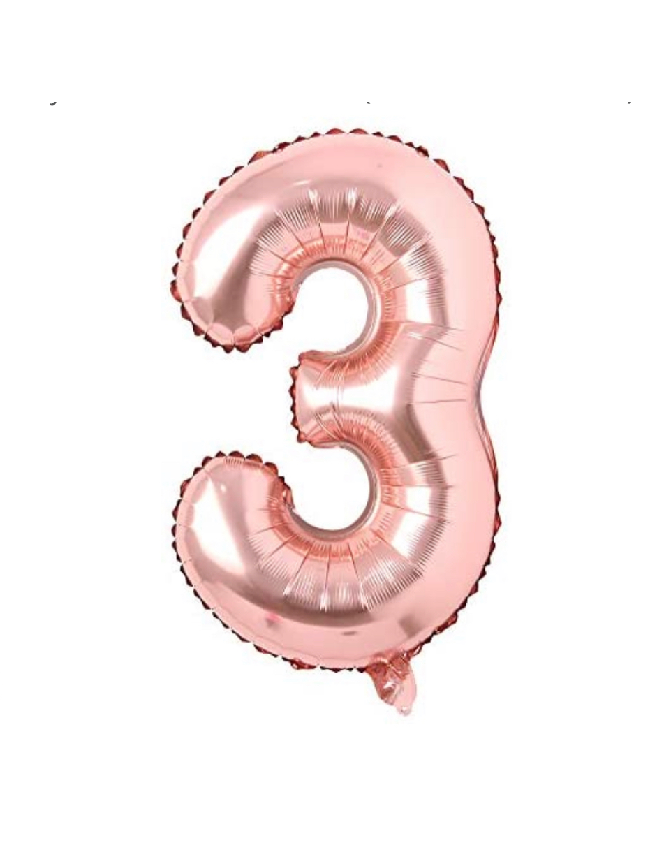 Rose Gold Number 3 Balloon