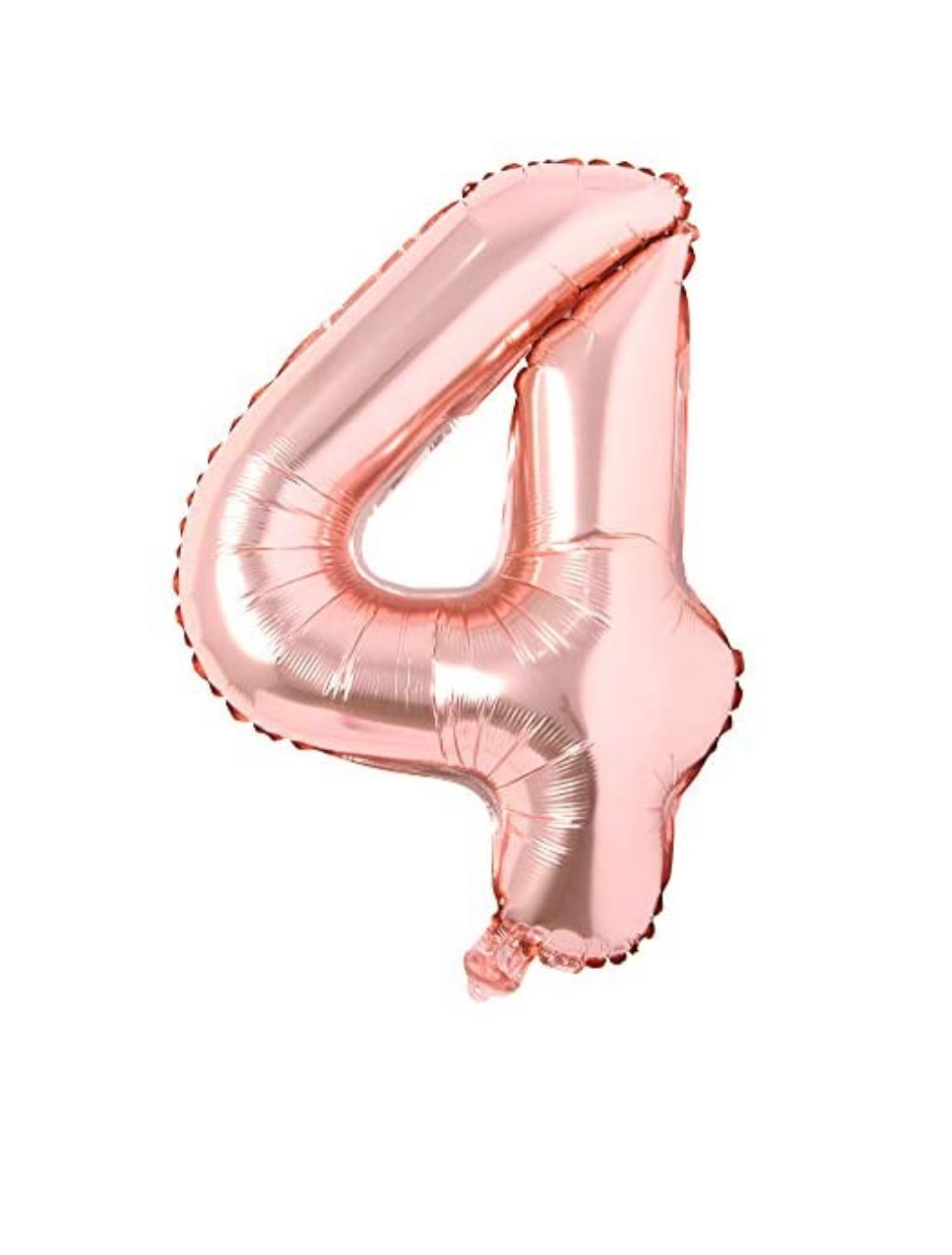 Rose Gold Number 4 Balloon