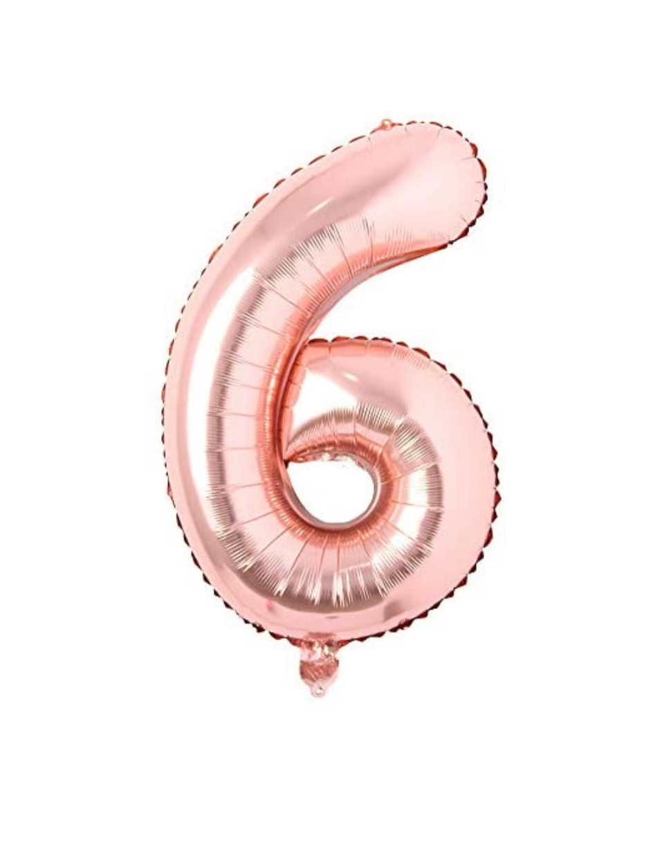 Rose Gold Number 6 Balloon