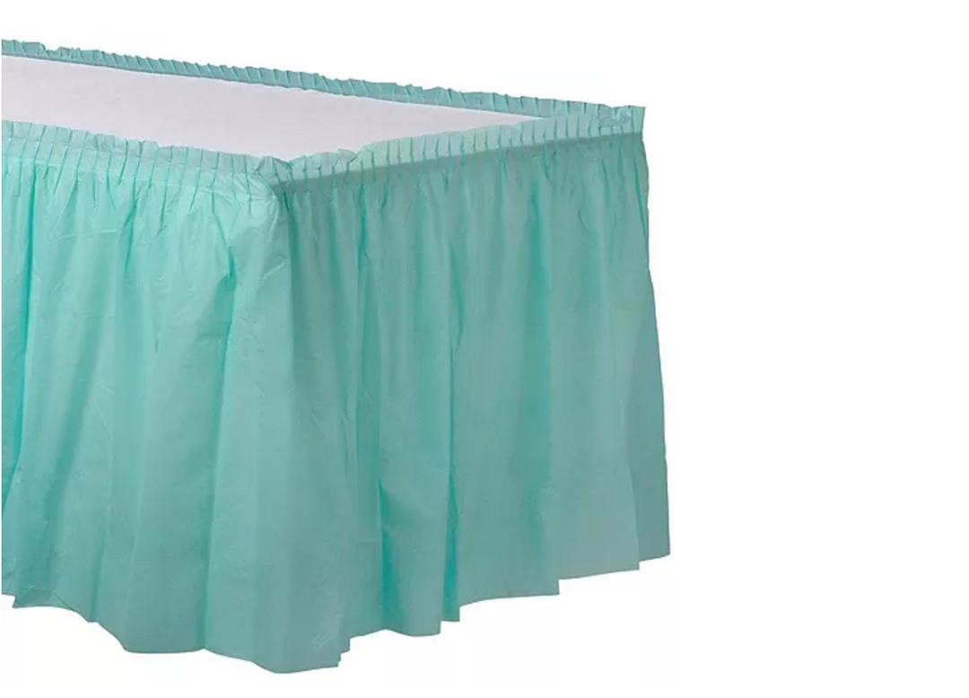 Robin's Egg Plastic Table Skirt