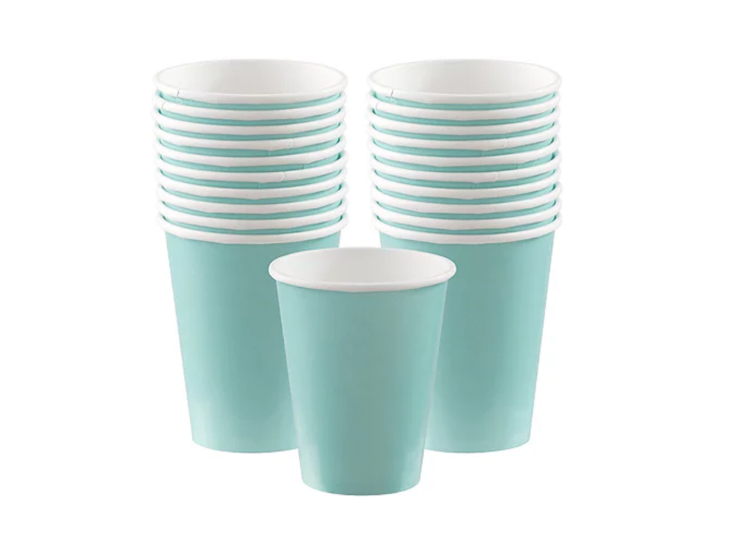 Robin's Egg Paper Hot Coffee Cups, 20ct