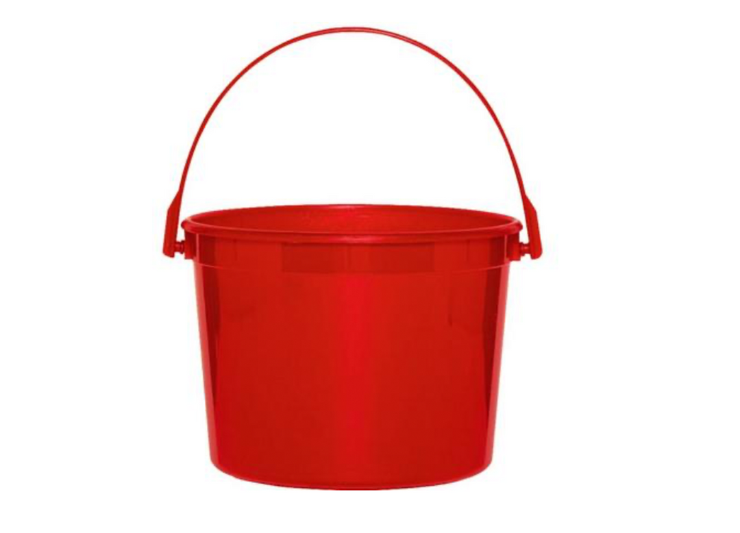 Red Plastic Favor Bucket, 1ct