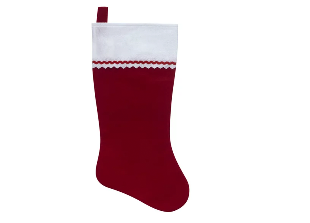 Red and White Felt Christmas Stocking