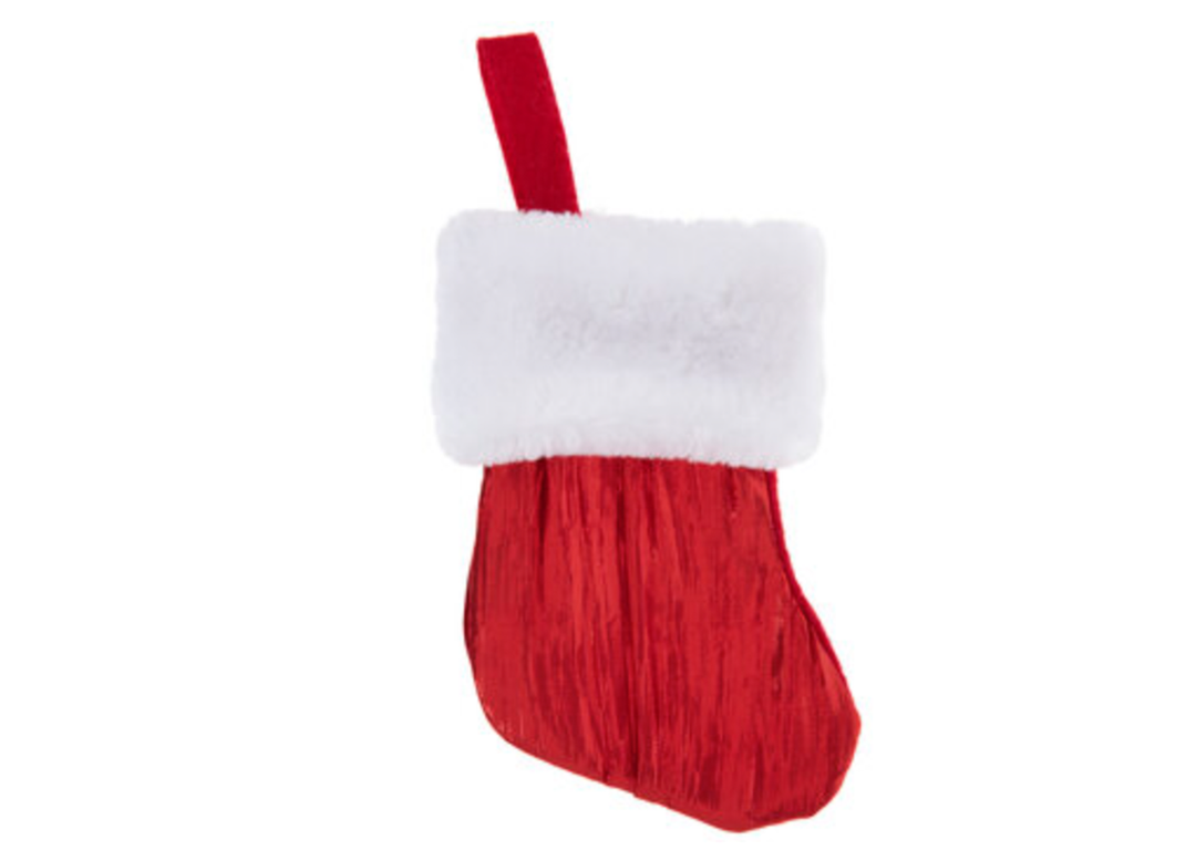 Red Polyester Mini Stocking, 5 Pack