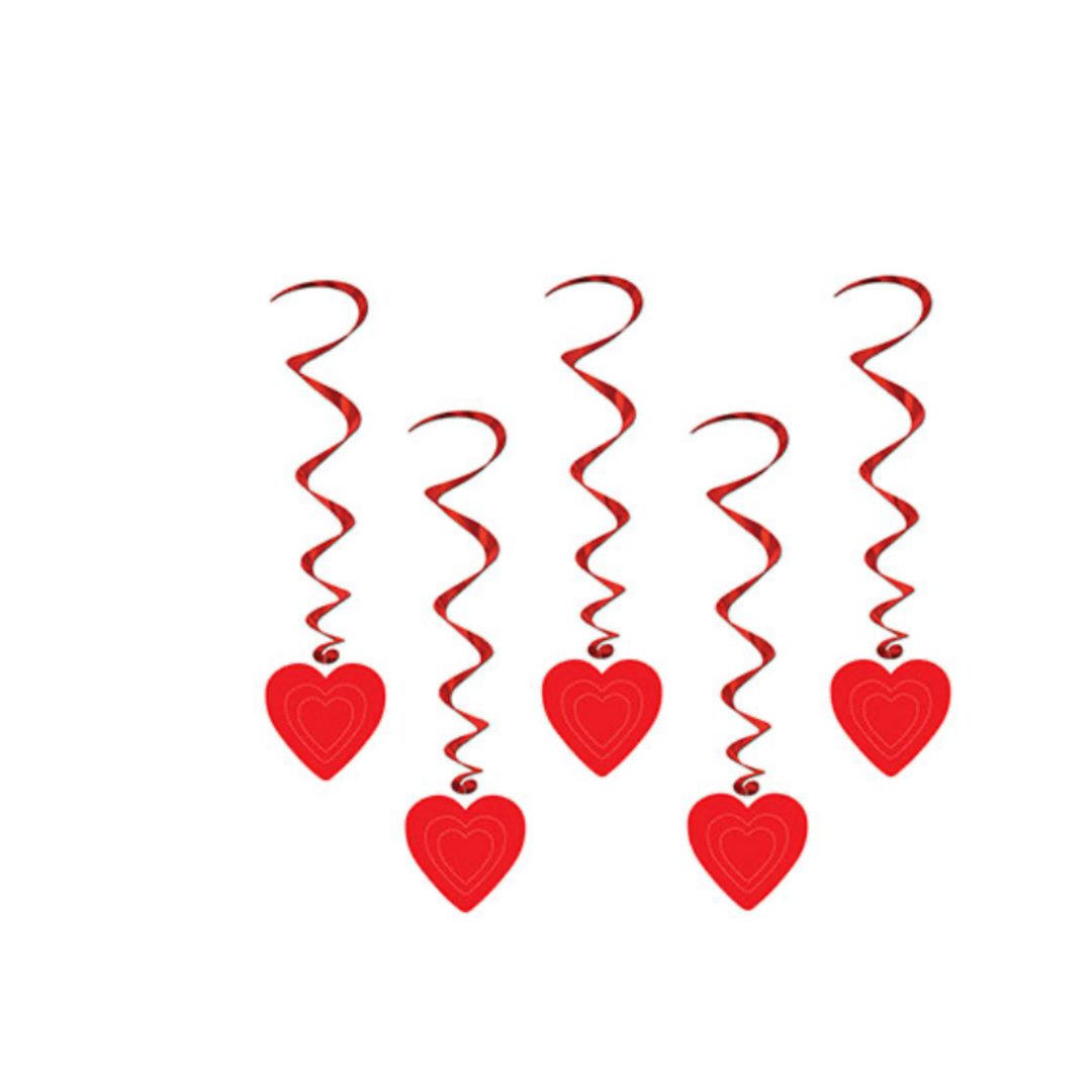Red Heart Swirls Decoration 12pcs V3