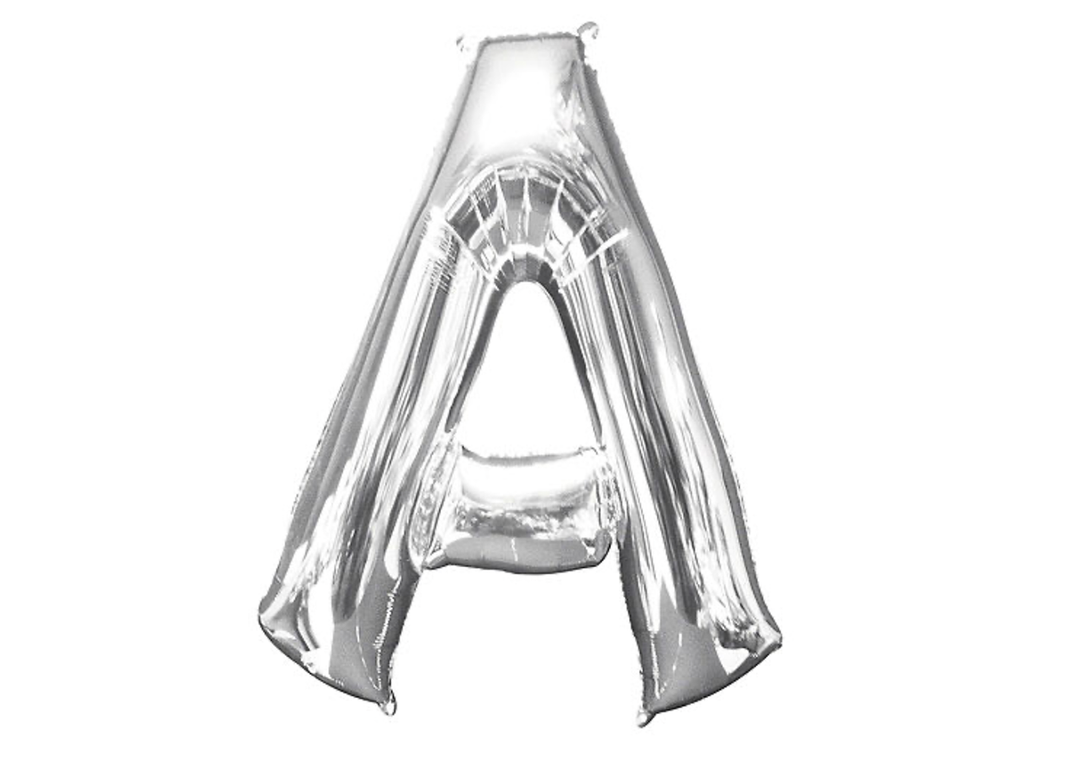 34” Silver Letter Balloon (A) Shaped Foil Balloon