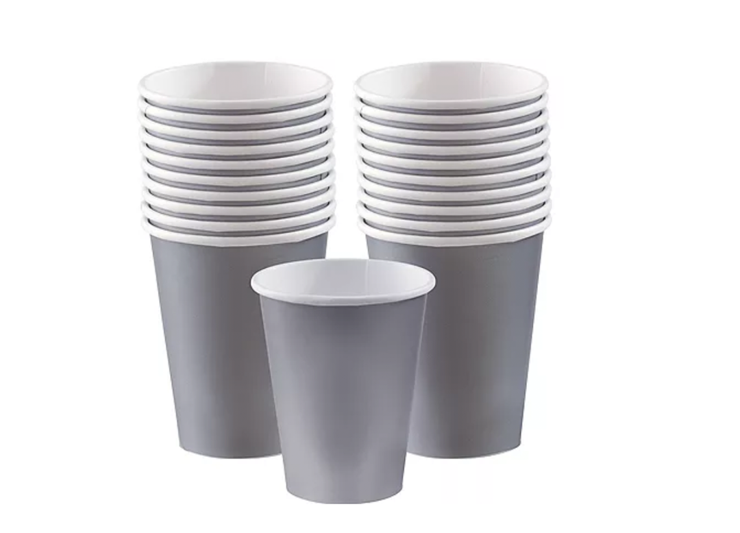 Silver Paper Hot Coffee Cups, 20ct