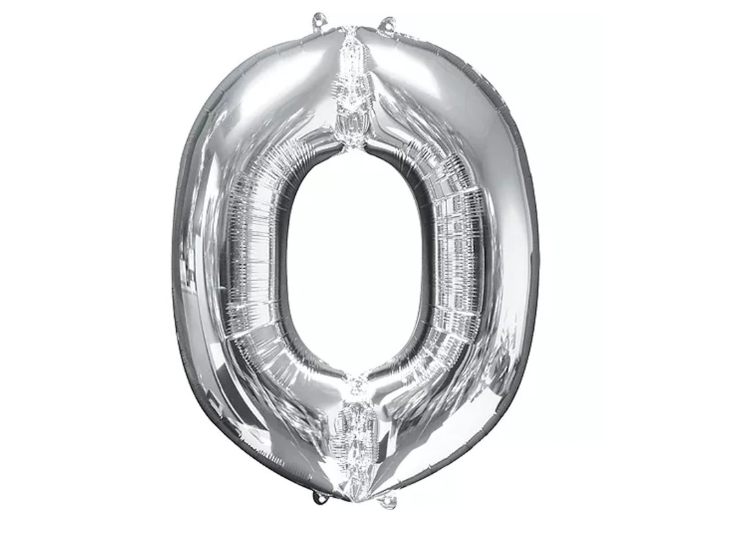34” Silver Letter Balloon (O) Shaped Foil Balloon