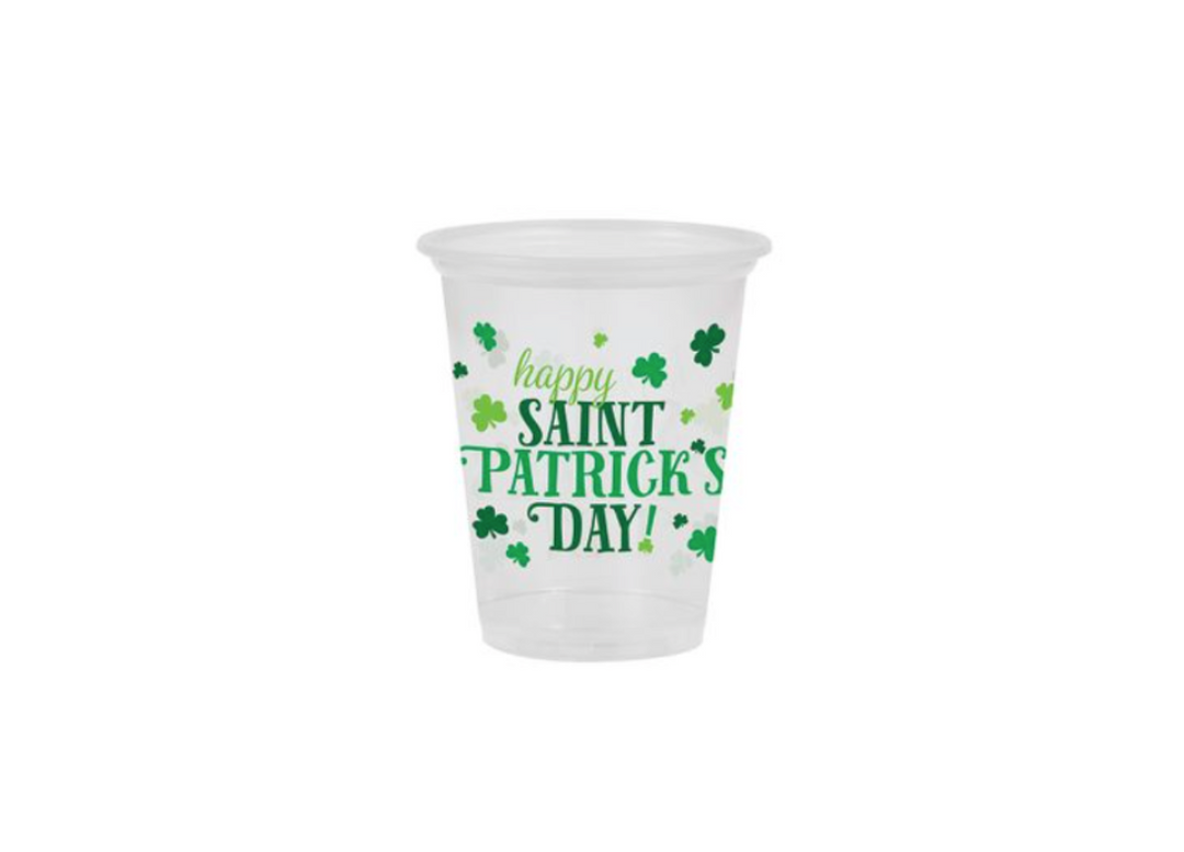 Happy St. Patrick's Day Shamrock Disposable Cups, 8ct