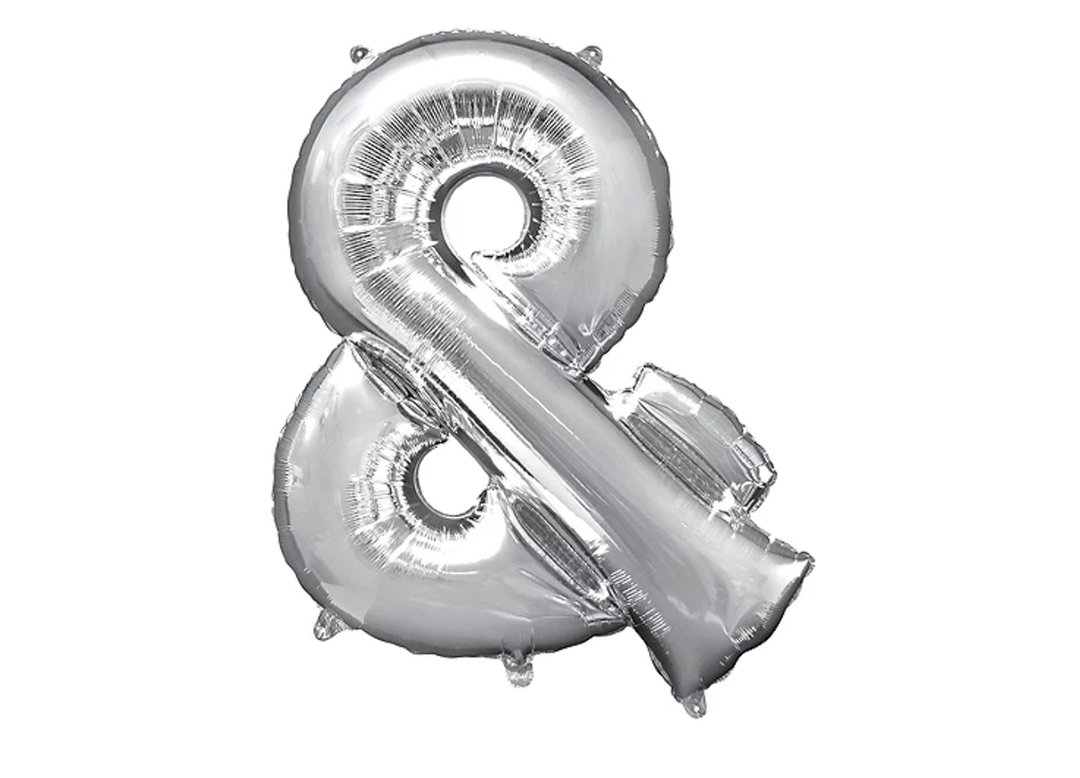34” Silver Symbol Balloon (&) Shaped Foil Balloon
