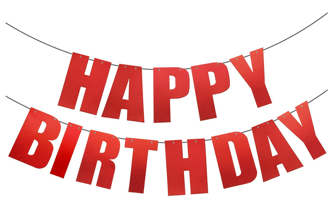 Red Happy Birthday Banner, 1ct