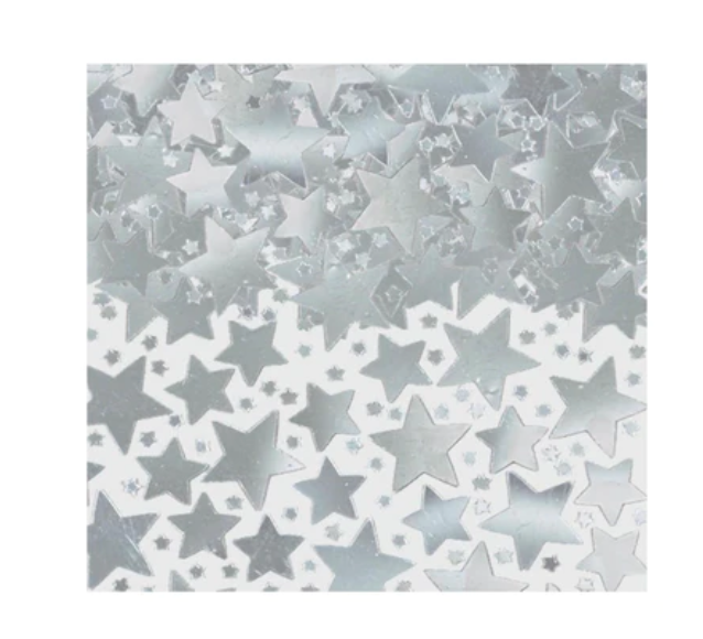 Silver Metallic Star Confetti 2.5oz