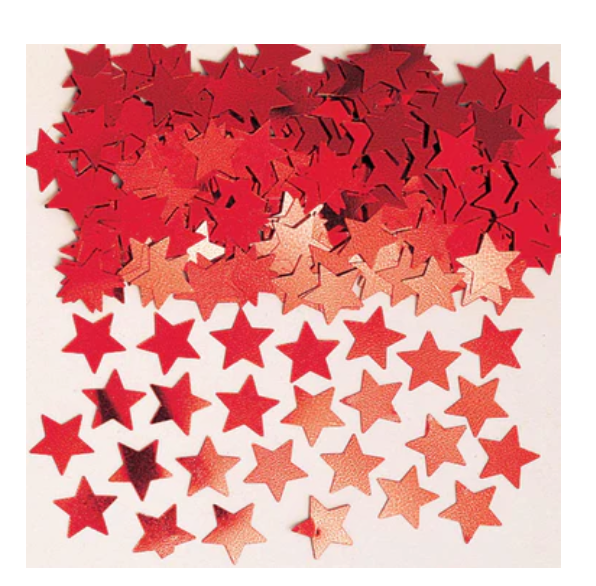 Red Metallic Star Confetti 2.5oz