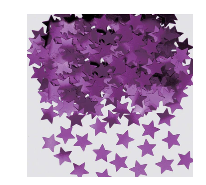 Purple Metallic Star Confetti 2.5oz