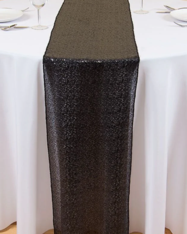 Black Sequin Table Runner
