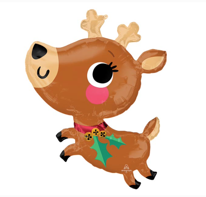 CHRISTMAS PARTY REINDEER SHAPE BALLOON 1CT
