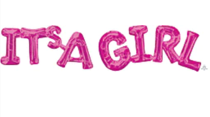 Pink It's a Girl Gender Reveal Air Filled Foil Balloon