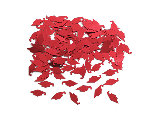 Red Graduation Cap Confetti , 0.5 OZ