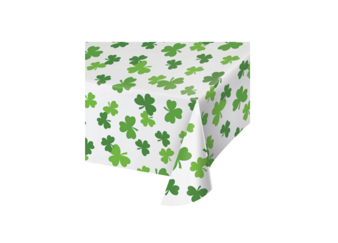 St. Patrick's Day Clovers Disposable Rectangle Plastic Tablecloth