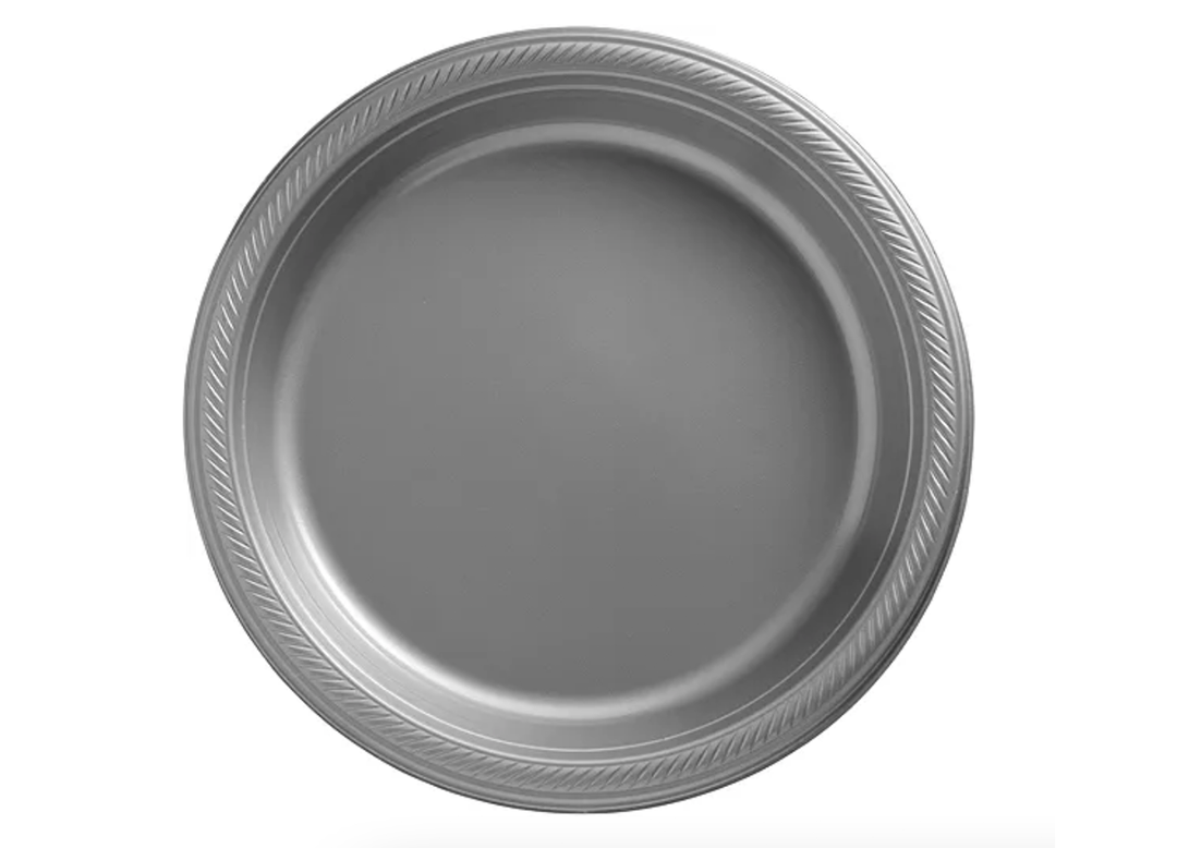 Silver Dinner Plastic Plates