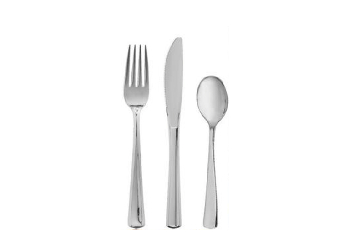 Silver Premium Plastic Cutlery, 32ct