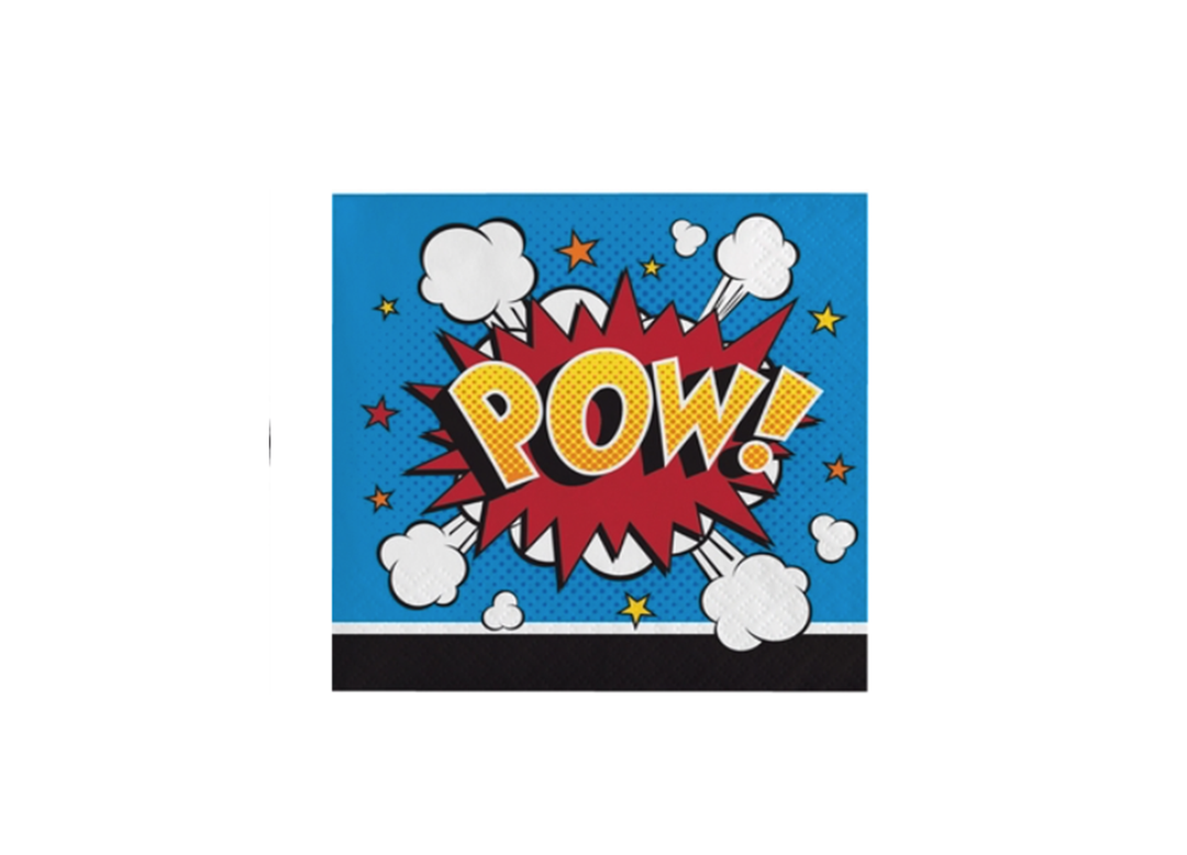 Superhero Blast Paper Beverage Napkins, 5in, 16ct