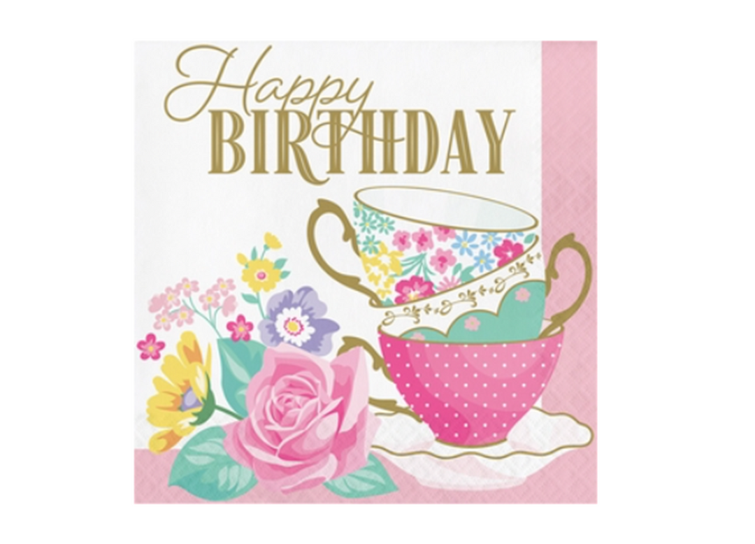 Tea Party Lunch Napkins, 6.5in, 16ct