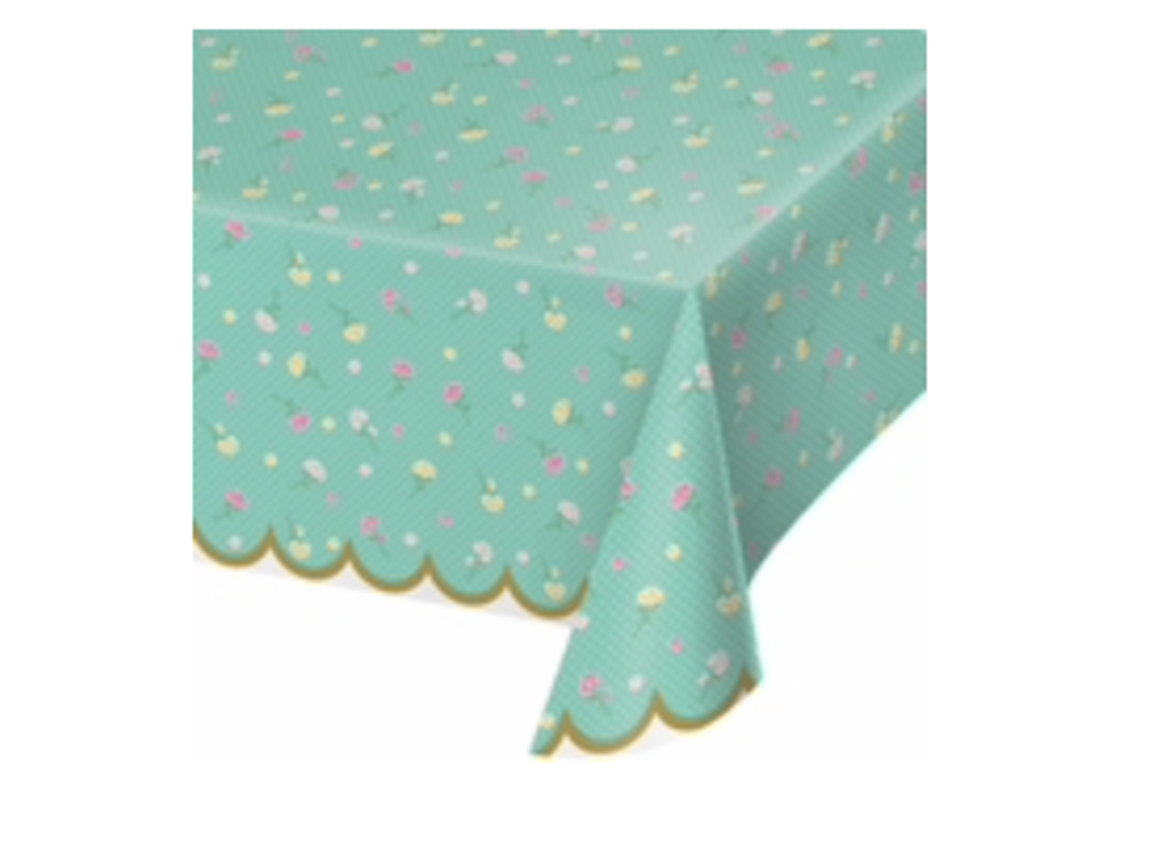 Floral Plastic Rectangle Table Cover, 1ct