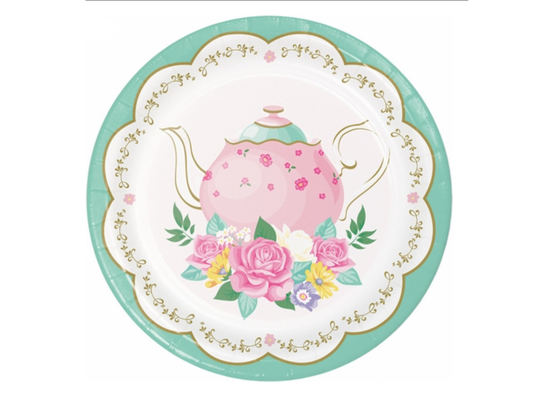 Tea Party Paper Lunch Plate, 8ct