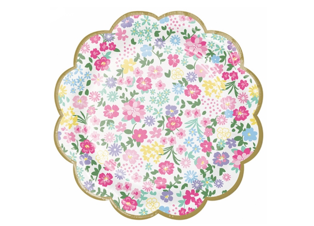 Floral Paper Lunch Plate, 8ct