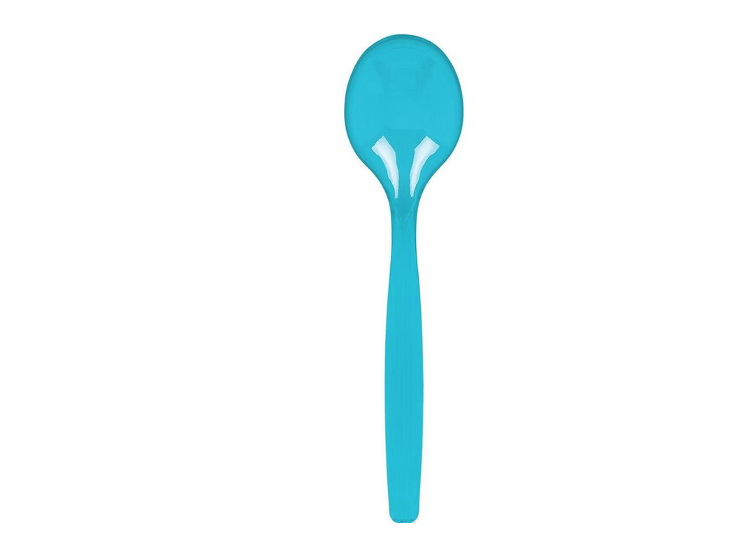 Turquoise Disposable Serving Spoon, 1ct