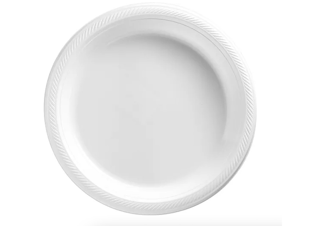 White Dinner Plastic Plates
