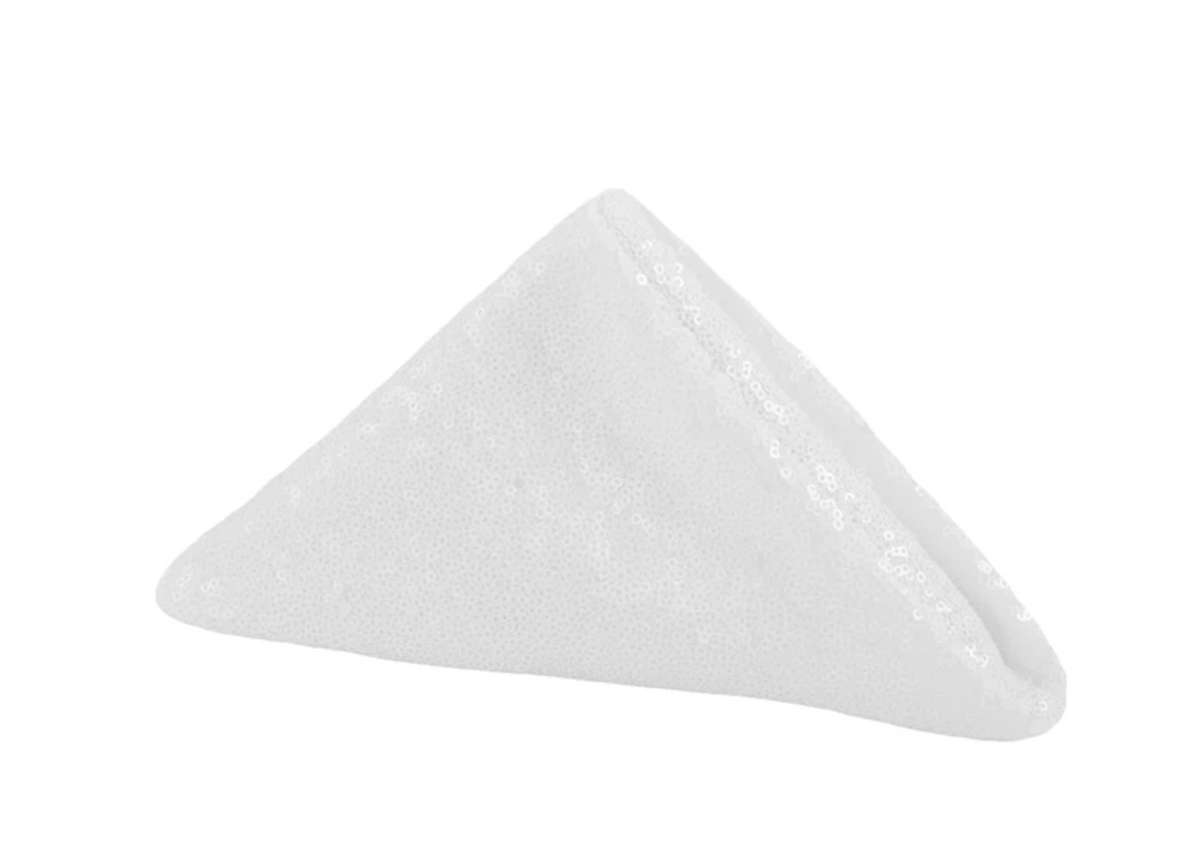 White Sequin Dinner Napkins