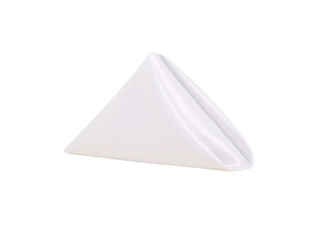 White Satin Cloth Dinner Napkins
