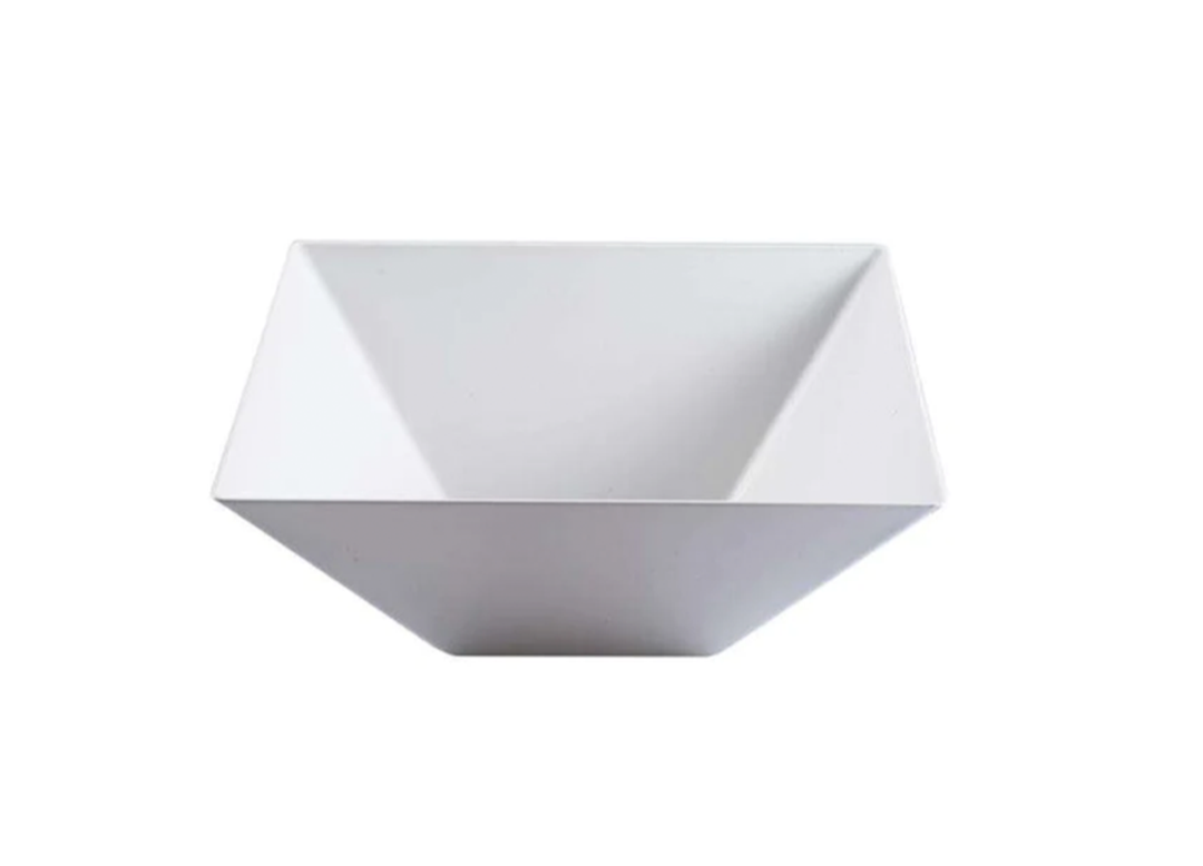 White Square Plastic Serving Bowls, 1ct