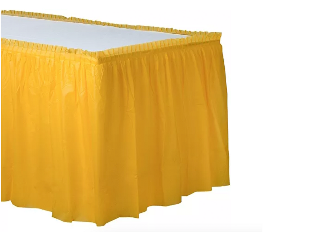 Yellow Plastic Table Skirt