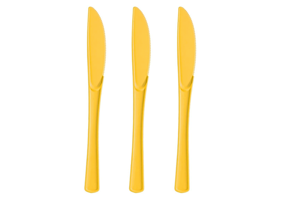 Yellow Heavy - Duty Plastic Knives
