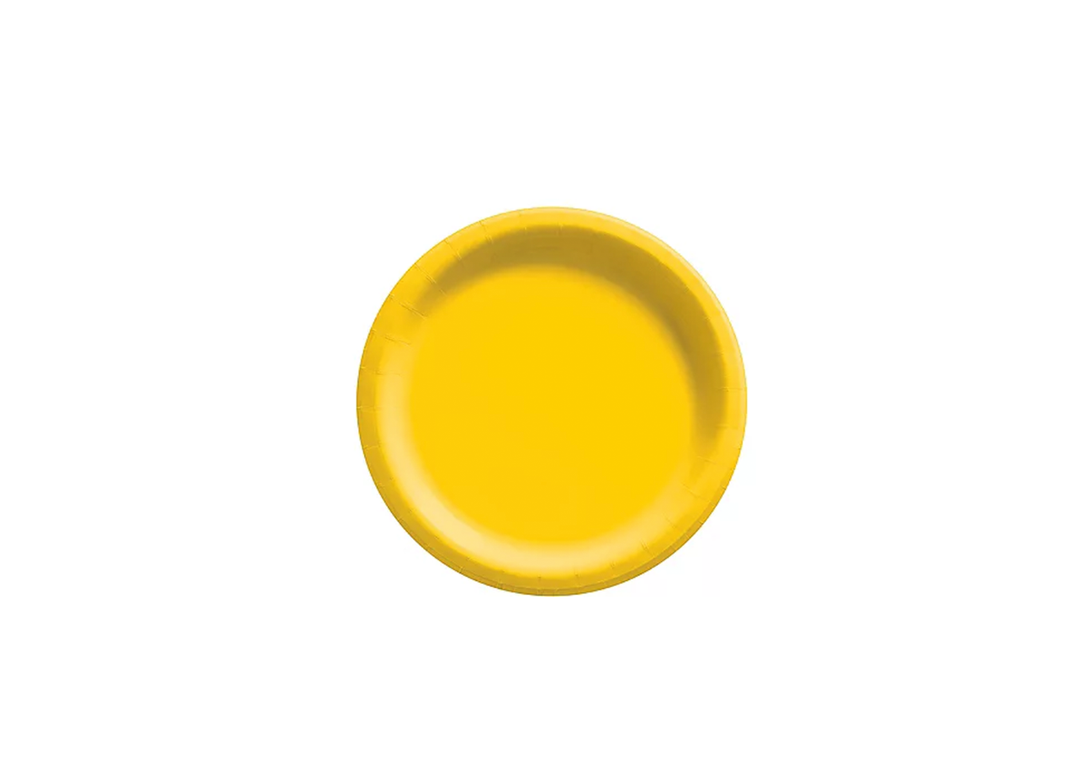 Yellow Heavy- Duty Paper Dessert Plates, 50ct